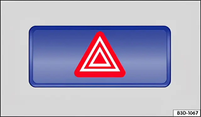 Fig. 154 In the upper part of the centre console: button for switching the hazard warning lights on and off