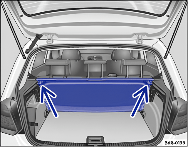 Fig. 86 Behind the rear backrest: luggage compartment cover stowed