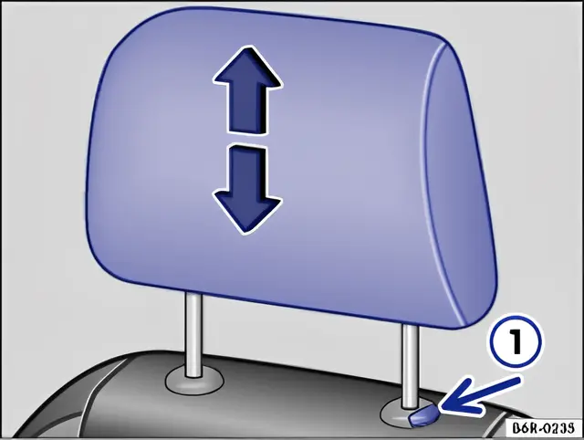 Fig. 39 Adjusting a front head restraint