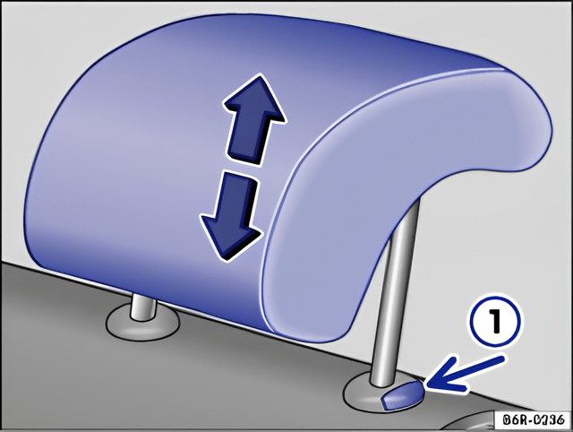 Fig. 40 Adjusting a rear head restraint