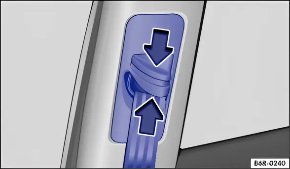 Fig. 54 Next to the front seats: seat belt height adjustment