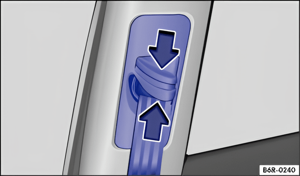 Fig. 54 Next to the front seats: seat belt height adjustment