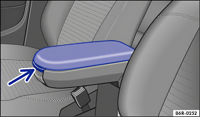 Fig. 98 Stowage compartment in the centre armrest