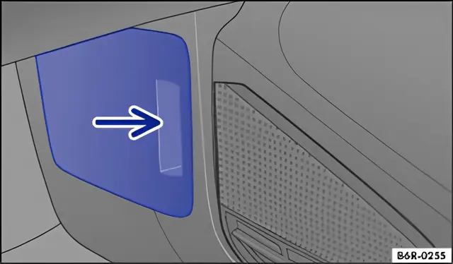 Fig. 101 In the front passenger footwell: compartment for the high-visibility waistcoat