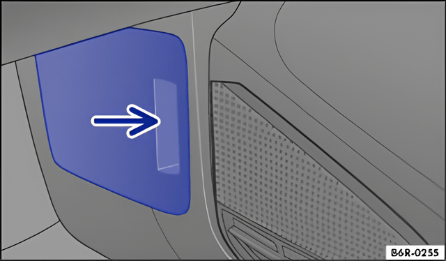 Fig. 101 In the front passenger footwell: compartment for the high-visibility waistcoat