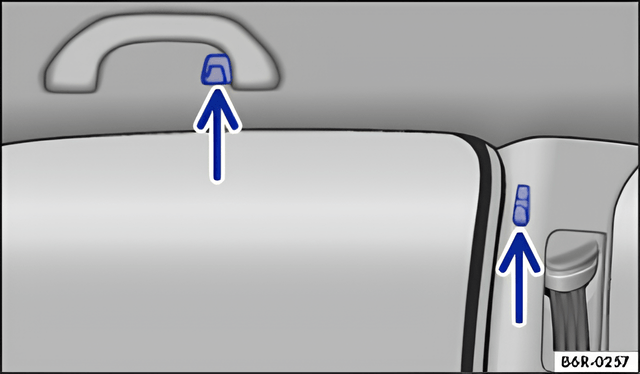 Fig. 103 In the roof lining: coat hooks