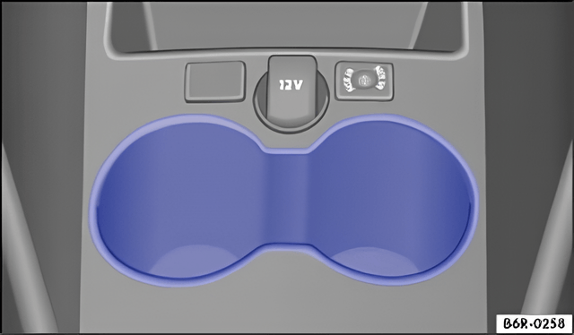 Fig. 104 In the front centre console: cup holder