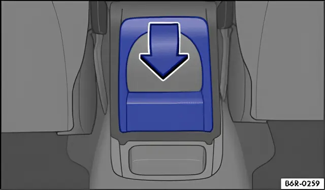 Fig. 105 In the rear centre console: folding out the cup holder