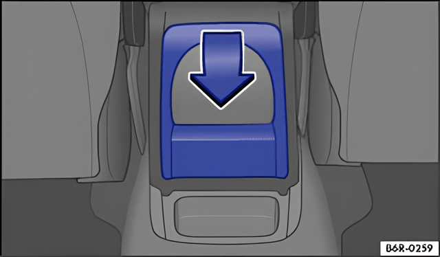 Fig. 105 In the rear centre console: folding out the cup holder