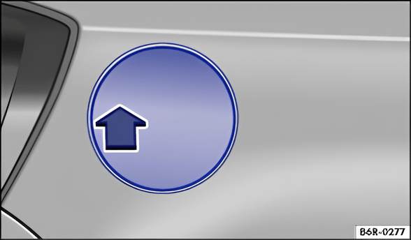 Fig. 132 At the rear right of the vehicle: opening the tank flap