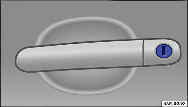 Fig. 157 Door handle on driver door with lock cylinder
