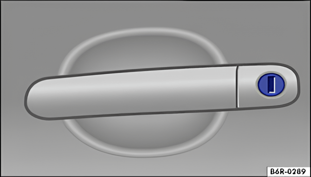 Fig. 157 Door handle on driver door with lock cylinder