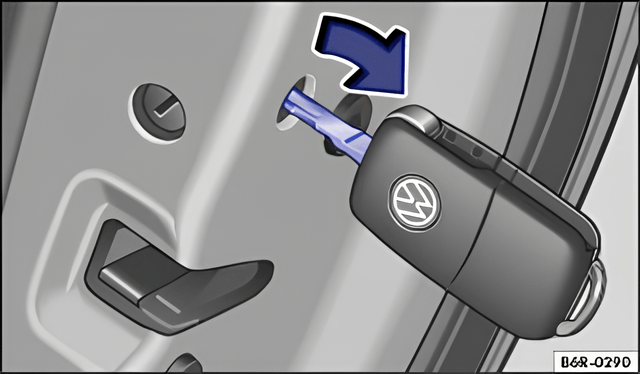 Fig. 159 Manually locking the vehicle with the vehicle key