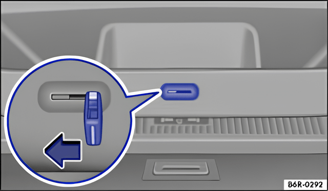 Fig. 160 In the luggage compartment: manual release for the tailgate