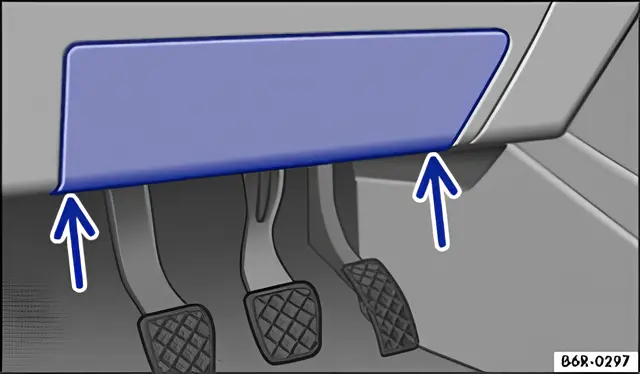 Fig. 174 Dash panel on the driver side: fuse box cover
