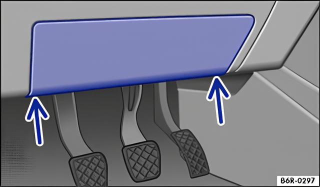 Fig. 174 Dash panel on the driver side: fuse box cover