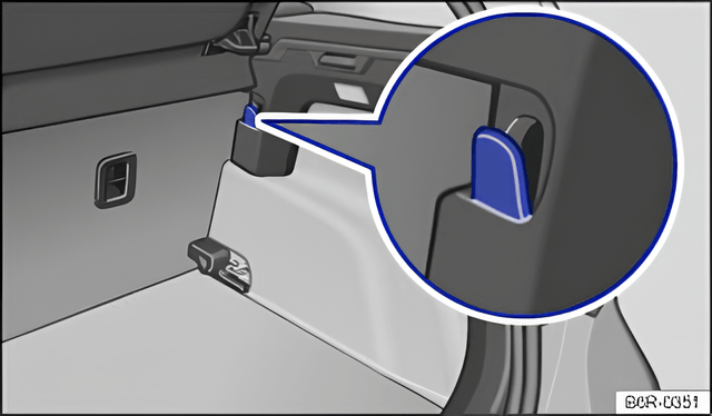 Fig. 90 In the luggage compartment: bag hook