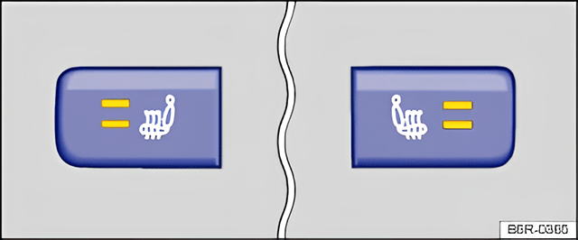 Fig. 43 In the centre console: buttons for the front seat heating