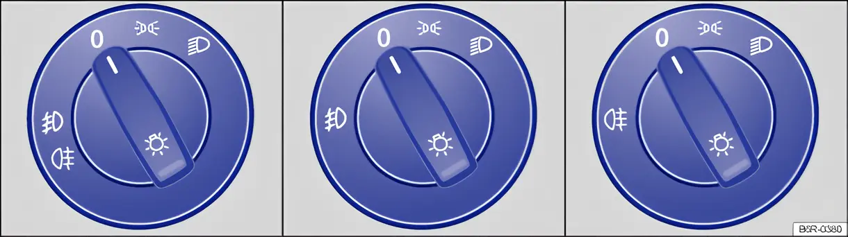 Fig. 69 Next to the steering wheel: some variants of the light switch