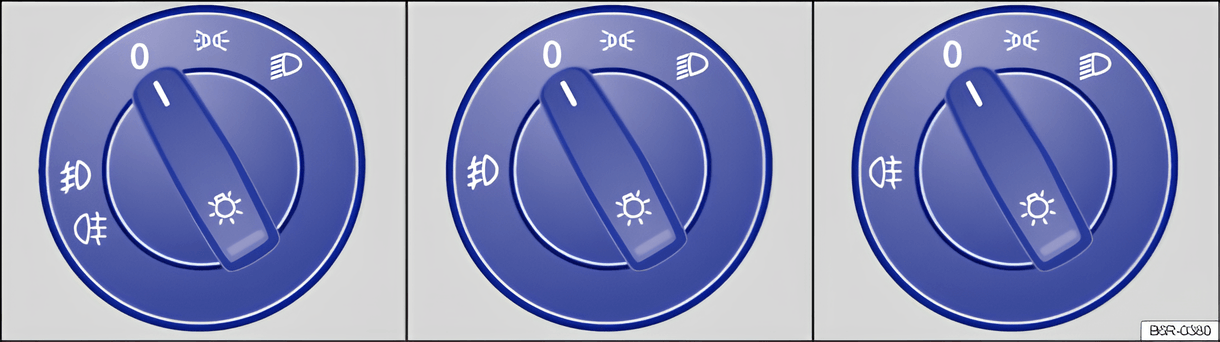 Fig. 69 Next to the steering wheel: some variants of the light switch
