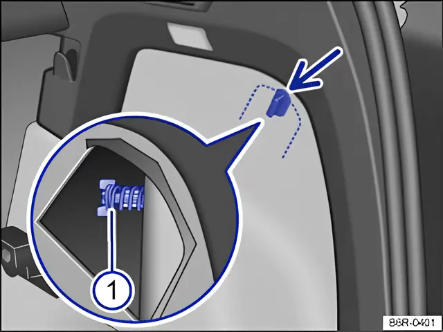 Fig. 186: On the side of the luggage compartment: removing the tail light cluster