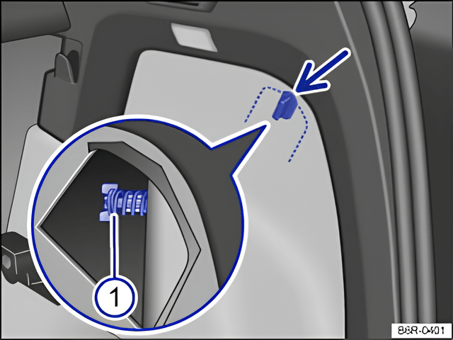 Fig. 186: On the side of the luggage compartment: removing the tail light cluster