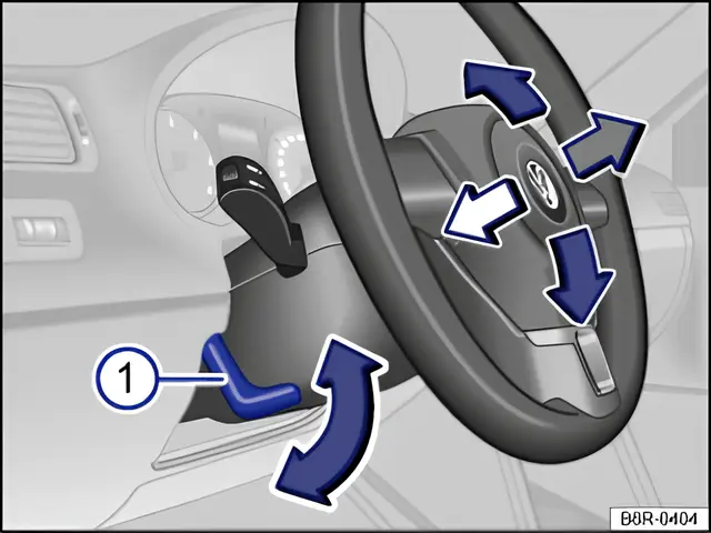 Fig. 41 Adjusting the steering wheel position mechanically