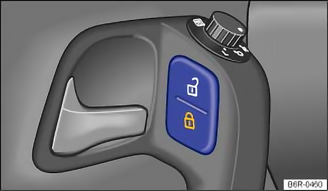 Fig. 25 In the driver door: central locking button Fig. 25 In the driver door: central locking button
