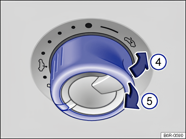 Fig. 34 In the headliner: push the switch to tilt and pull the switch to close