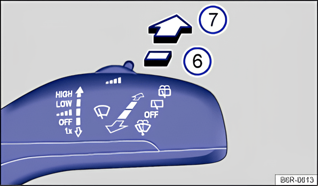 Fig. 74 Operating the rear window wiper