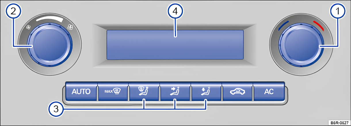 Fig. 128 In the centre console: Climatronic controls