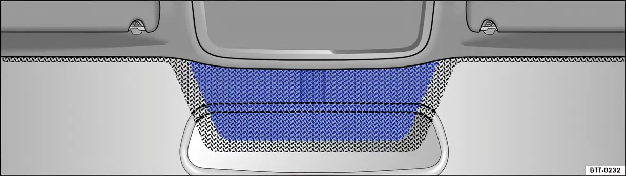 Fig. 72 Windscreen with reflective metallic coating and communication window (blue area)