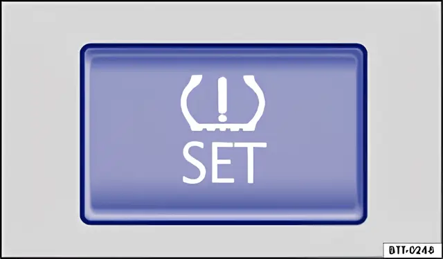 Fig. 126 In the stowage compartment on the front passenger side: button for the Tyre Pressure Loss Indicator