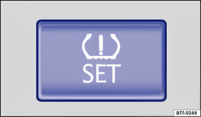 Fig. 126 In the stowage compartment on the front passenger side: button for the Tyre Pressure Loss Indicator