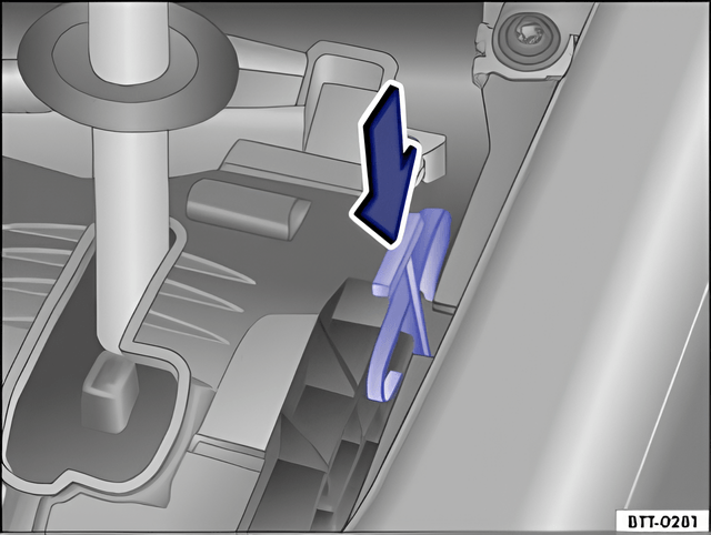 Fig. 162 Unlocking the selector lever lock manually