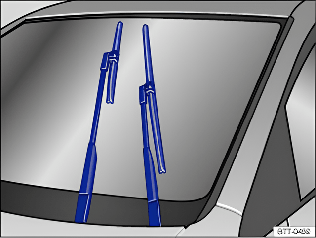 Fig. 75 Windscreen wiper in the service position
